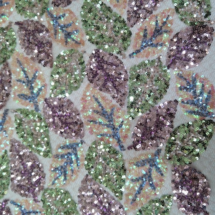 2021 new arrivals hot purple high quality velvet sequin embroidery fabric for women dress