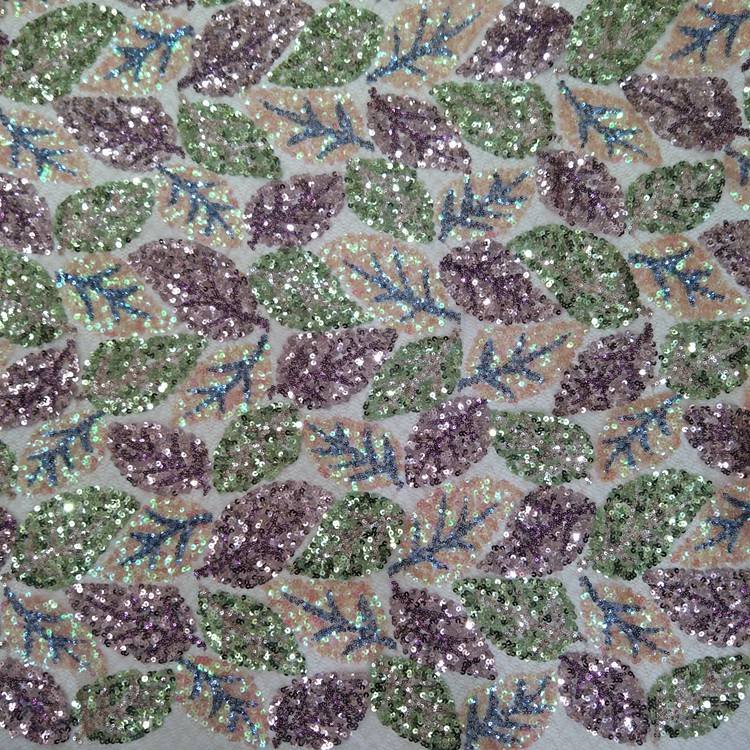 2021 new arrivals hot purple high quality velvet sequin embroidery fabric for women dress