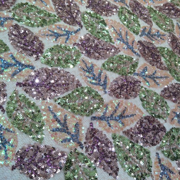 2021 new arrivals hot purple high quality velvet sequin embroidery fabric for women dress