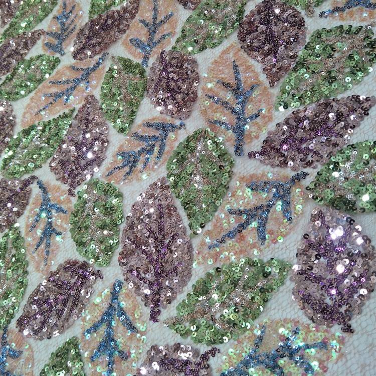 2021 new arrivals hot purple high quality velvet sequin embroidery fabric for women dress