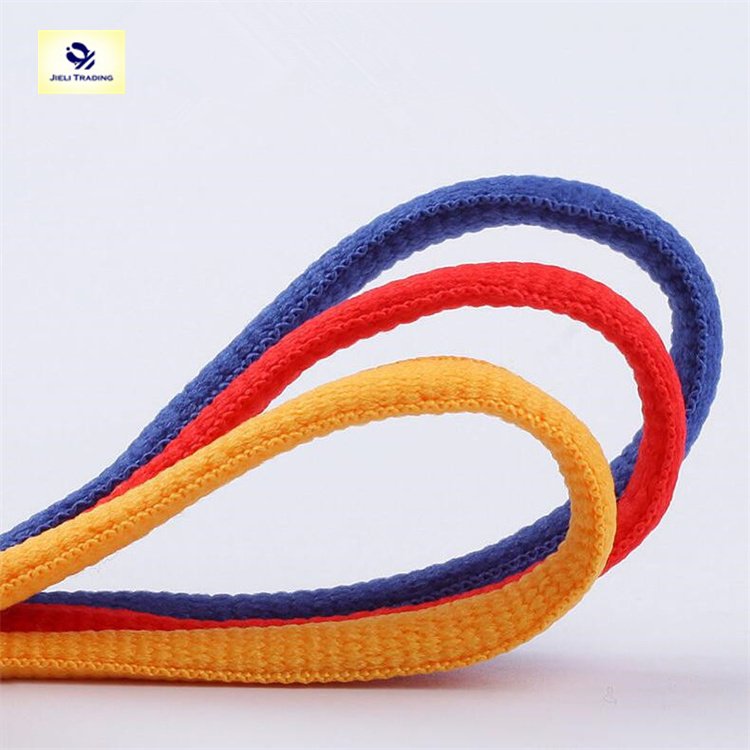 Jieli fashion multi-color Oval Semicircle running shoe laces with different length wholesale