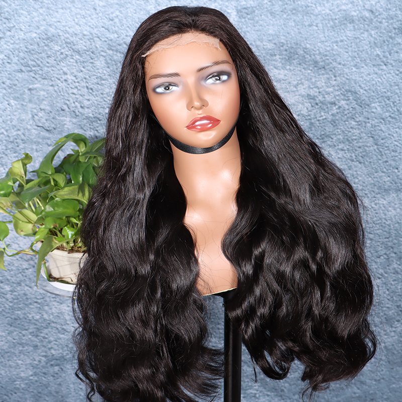 30 40Inch Natural Swiss HD Transparent Lace Frontal Wig Brazilian 100% Human Hair Vendors Body Wave Lace front Wigs