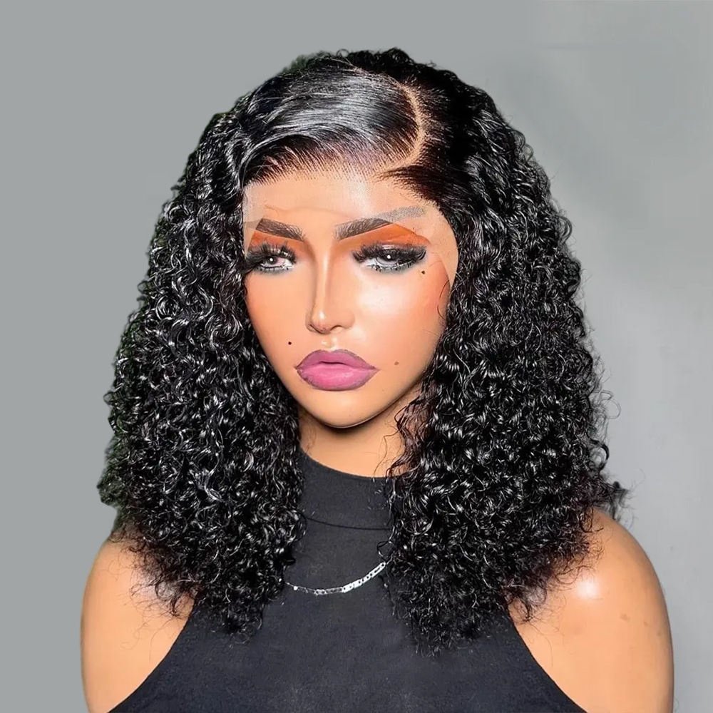 Supply Wholesale Raw Indian Hair Bob Wig Curly Wave Natural Human Hair Glueless Wigs Raw Burmese Hair Curly Short Lace Front Wig