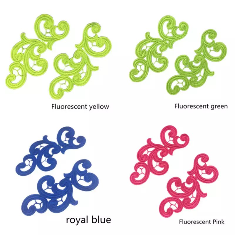 New arrival Colorful Appliques Wholesale Fashion Lace Flower Embroidery Patches DA89
