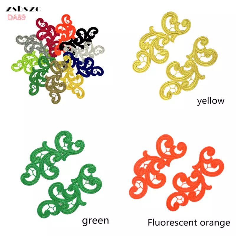 New arrival Colorful Appliques Wholesale Fashion Lace Flower Embroidery Patches DA89