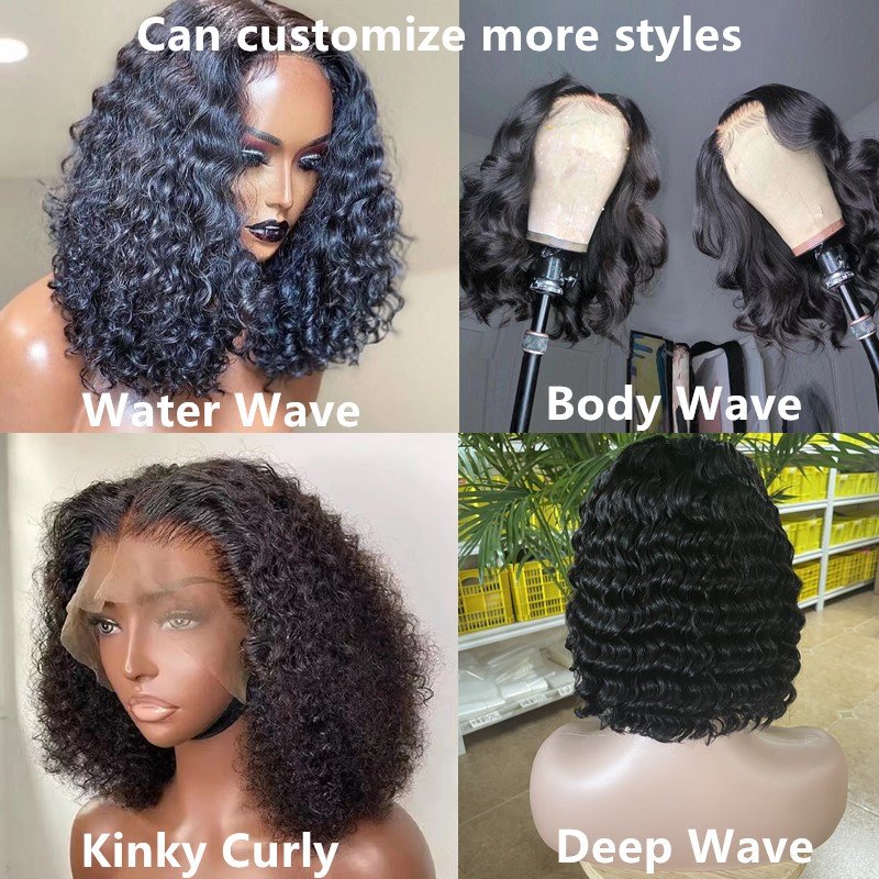 Afro Kinky Curly Short Bob Wig Human Hair Lace Front Brazilian Virgin Hair Cheap Full Lace Human Hair Wig For Black Women Vendor