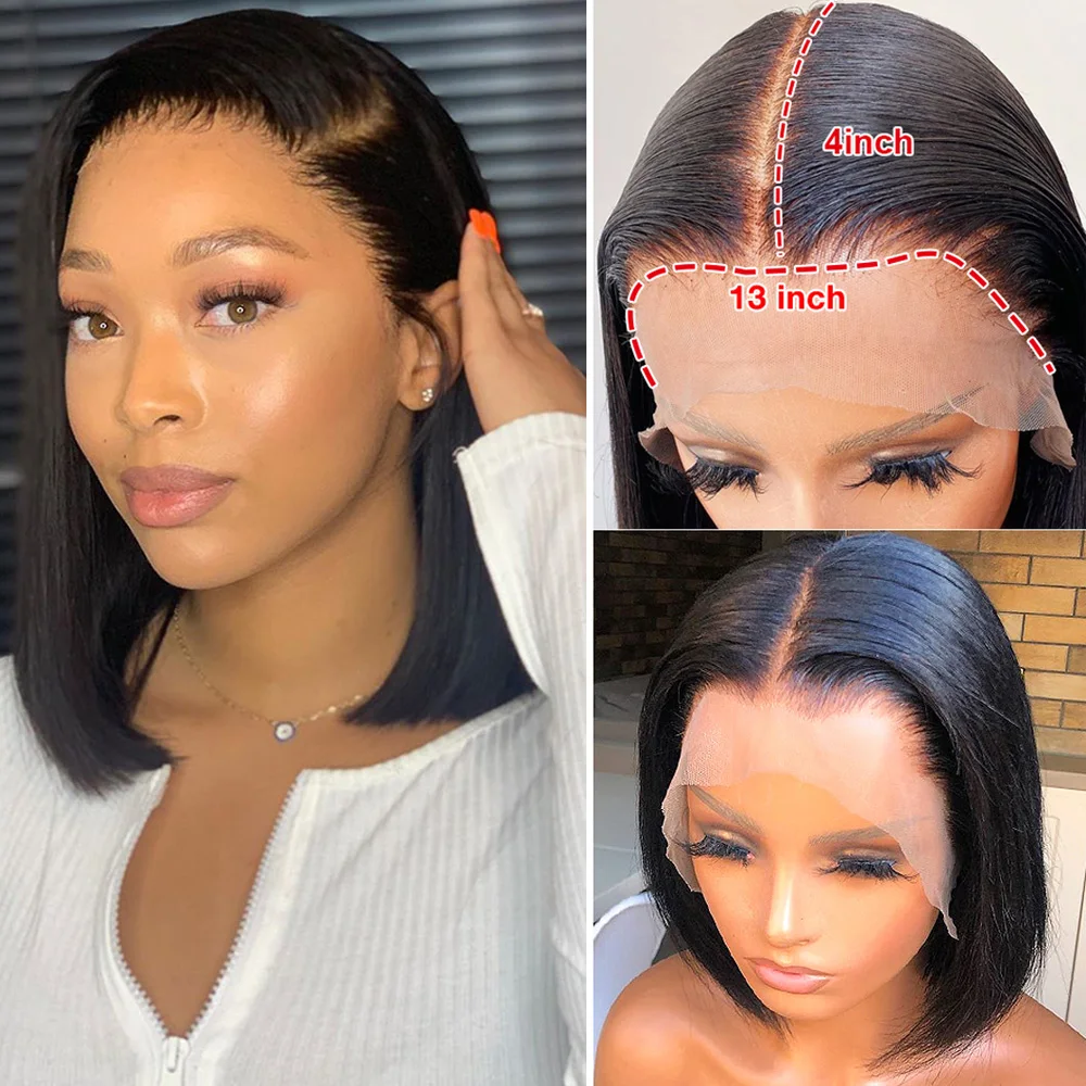 Xu'chang Vrigin Hair Wholesale Straight 4*4 Bob Wig 1b/27 Brazilian Human Hair 4*4 Short Bob Lace Front Wig