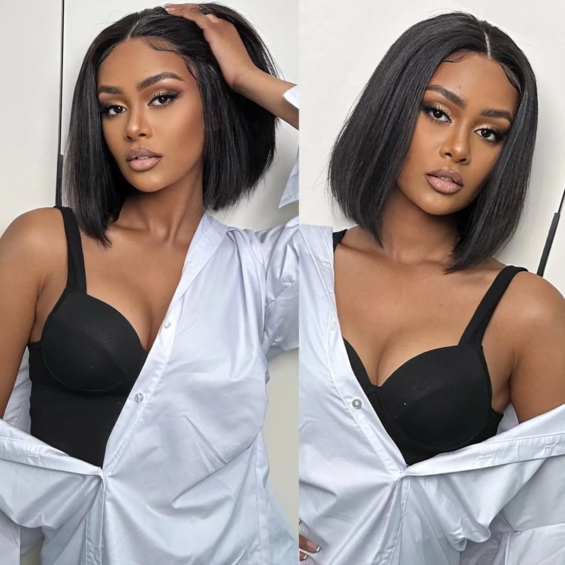 Xu'chang Vrigin Hair Wholesale Straight 4*4 Bob Wig 1b/27 Brazilian Human Hair 4*4 Short Bob Lace Front Wig