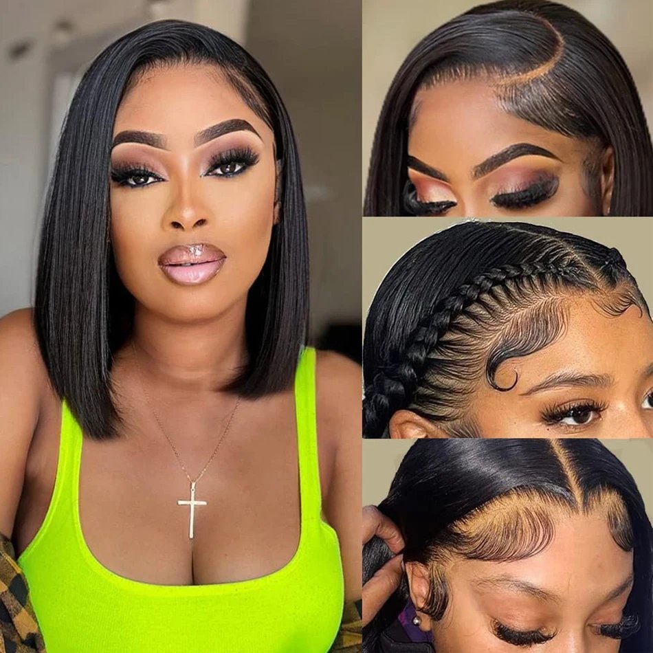 Xu'chang Vrigin Hair Wholesale Straight 4*4 Bob Wig 1b/27 Brazilian Human Hair 4*4 Short Bob Lace Front Wig