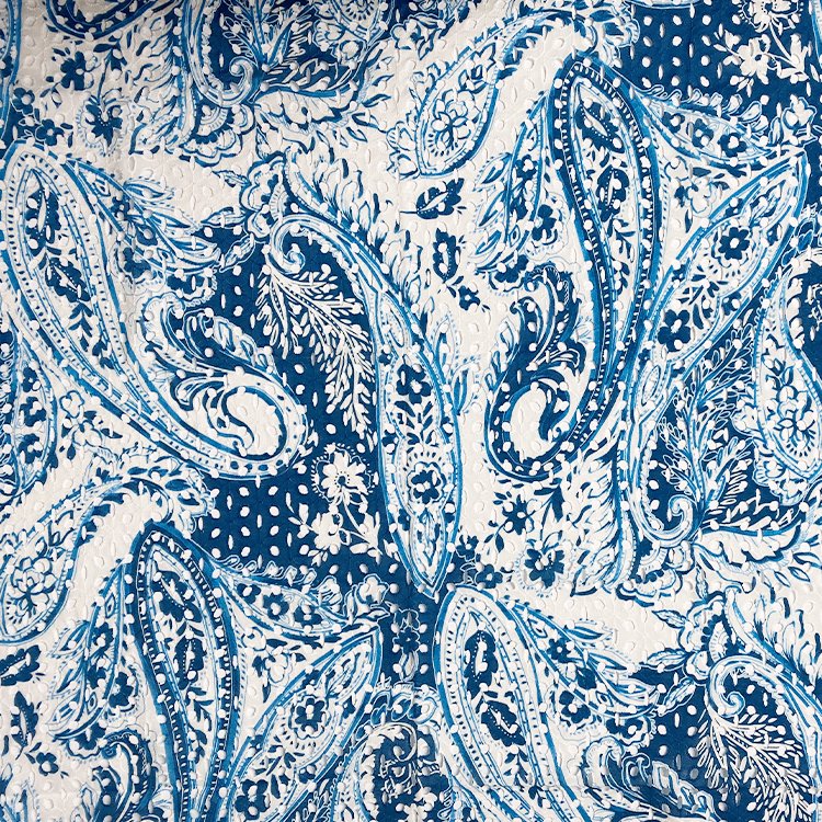 Harvest printed cotton voile eyelet floral design cotton embroidery fabric for garment