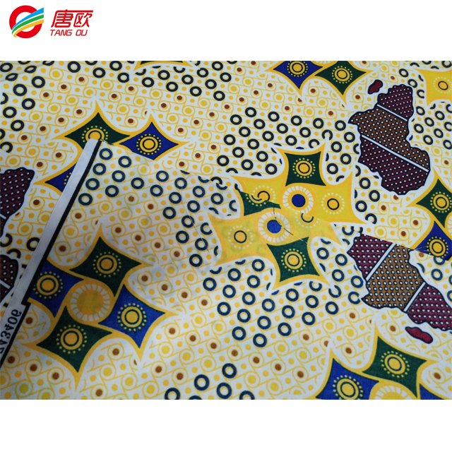 2024 high quality hot sale 100% polyester wax fabric design pattern wax polyester in china 6 yards for sale