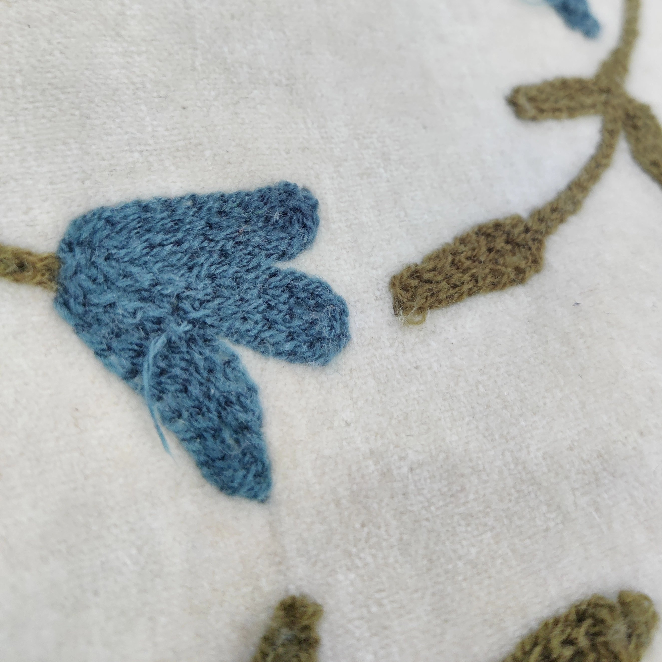 Suzane Elegant Multicolor Floral Embroidery on White Cotton Duck Fabric Cotton Embroidery Fabric