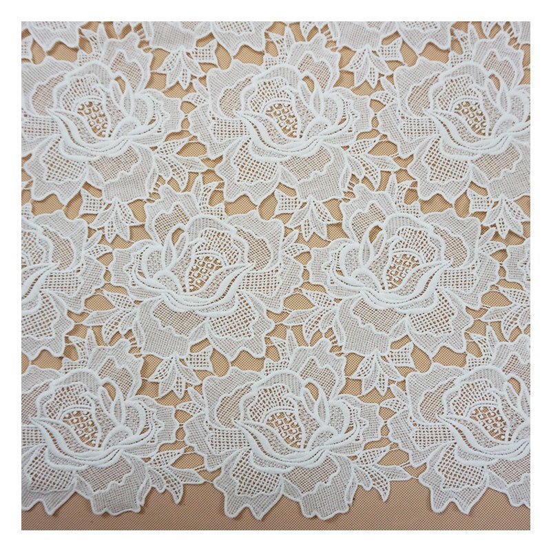 Factory Customized bedding embroidery lace Milk silk without stretch embroidery fabric lace