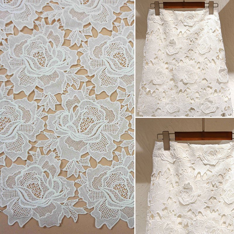 Factory Customized bedding embroidery lace Milk silk without stretch embroidery fabric lace