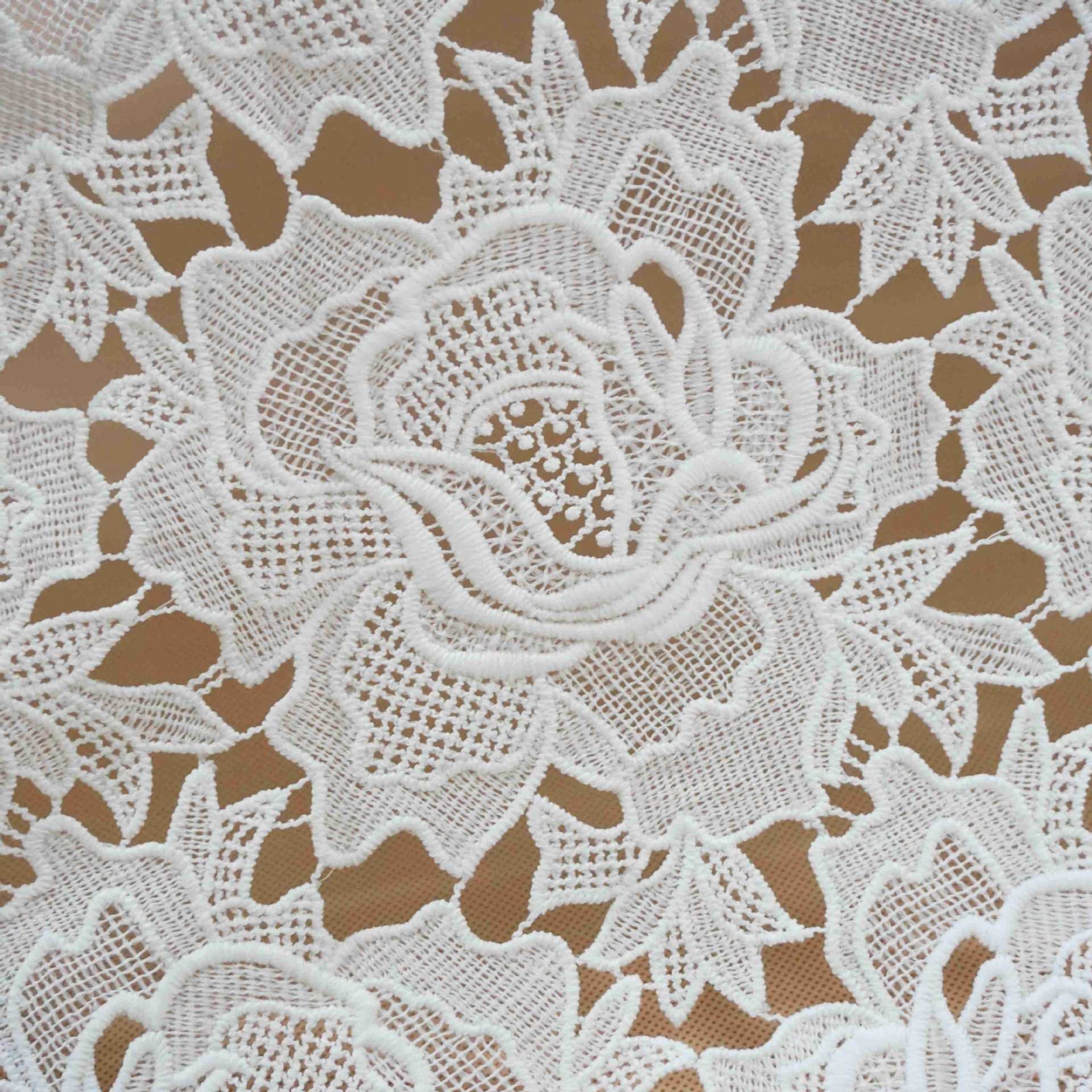 Factory Customized bedding embroidery lace Milk silk without stretch embroidery fabric lace
