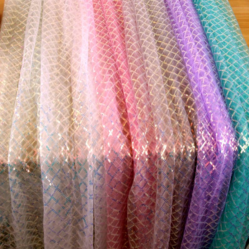 luxury sequin lace for applique, high-end mesh embroidery fabric for women party dress/