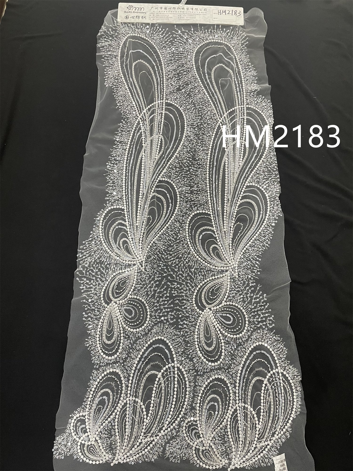 Beaded and Sequins Embroidery Fabrics Net Mesh Lace Fabric for Party Garment and Gown