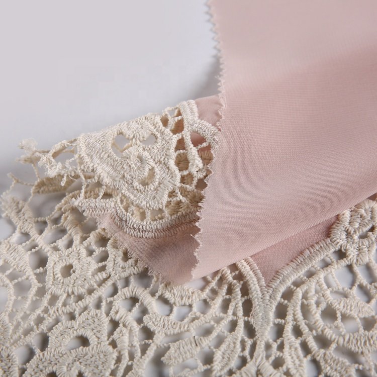 HA-7320G Good service stock a lot mesh border design hand made embroidery fabric tulle lace