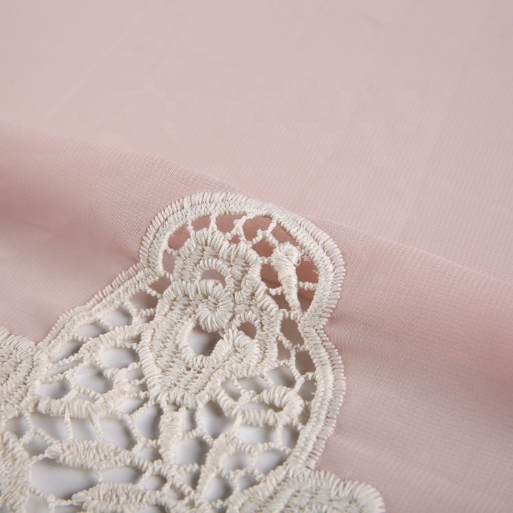 HA-7320G Good service stock a lot mesh border design hand made embroidery fabric tulle lace