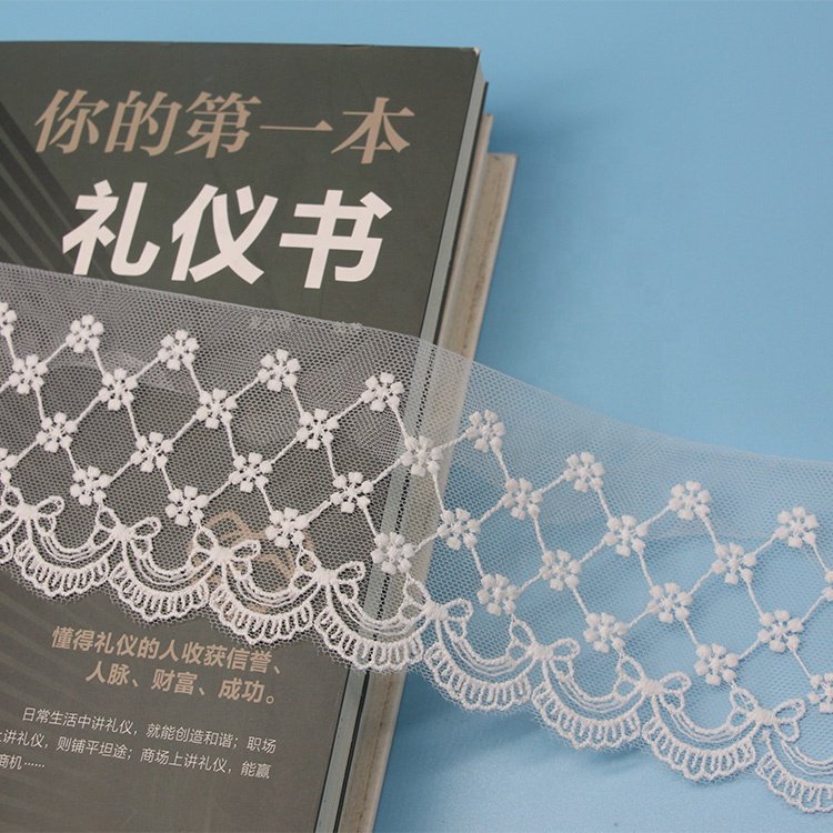 Cheap Embroidered Fabric Soft Lace Trim White Lace Fabric Cloth Accessories Mesh Lace For Garment DIY Handmade Decorative