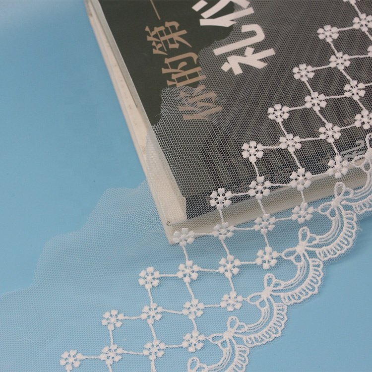 Cheap Embroidered Fabric Soft Lace Trim White Lace Fabric Cloth Accessories Mesh Lace For Garment DIY Handmade Decorative