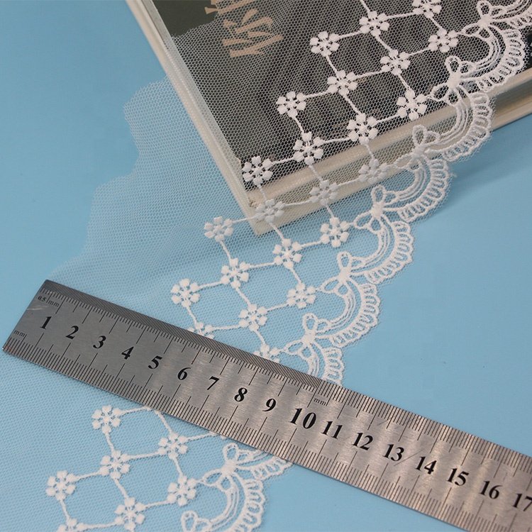 Cheap Embroidered Fabric Soft Lace Trim White Lace Fabric Cloth Accessories Mesh Lace For Garment DIY Handmade Decorative