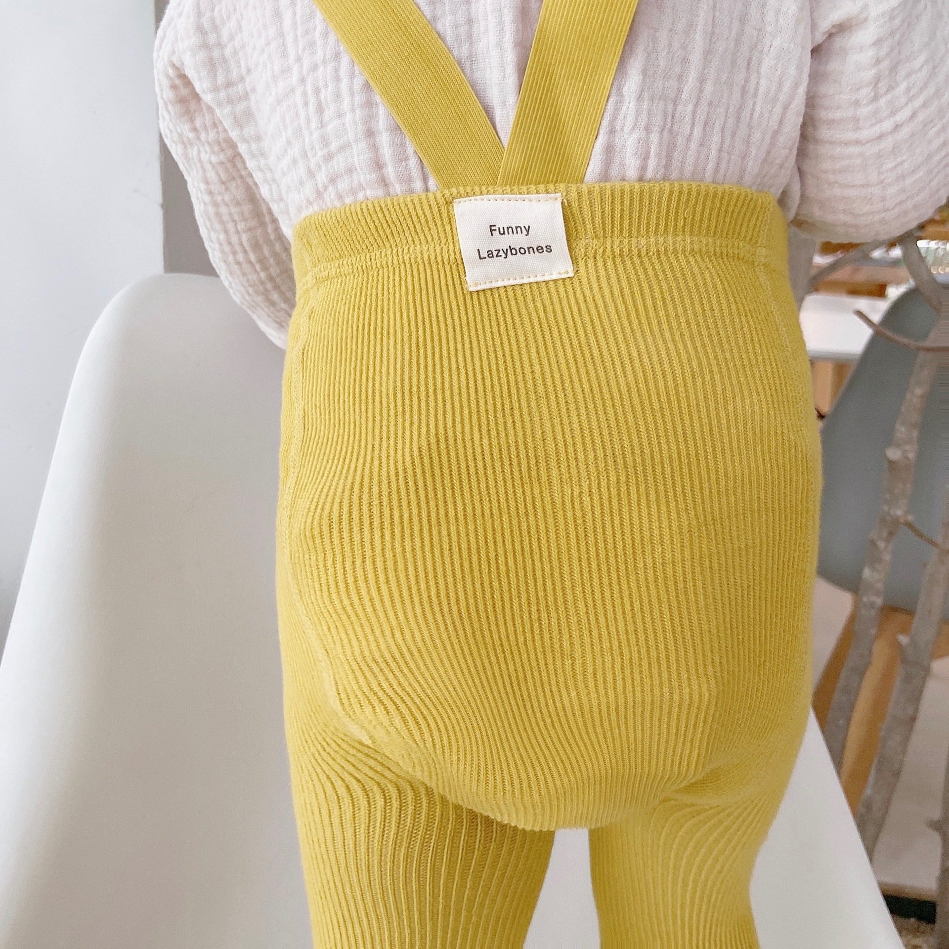 Spring Infant Kids Boys Girls Knit Ribbed Cotton Suspenders High Waist Solid Colors Pantyhose Tights Pants Socks Baby Leggings