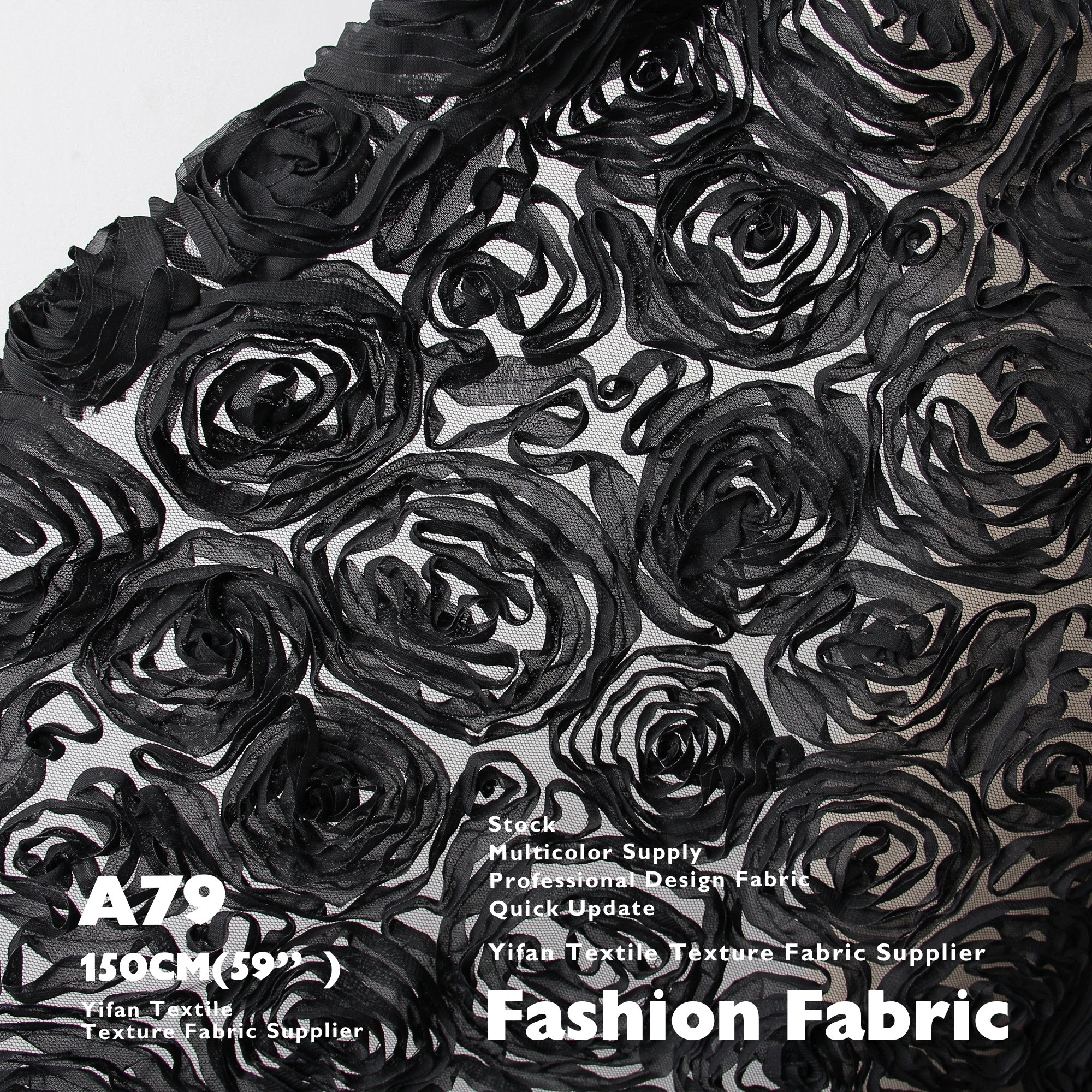 New Fashion Design Luxury Organza Lace Embroidery Fabric 3D Rose Mesh Fabric Jacquard Lace Fabric For Wedding Dress Curtain
