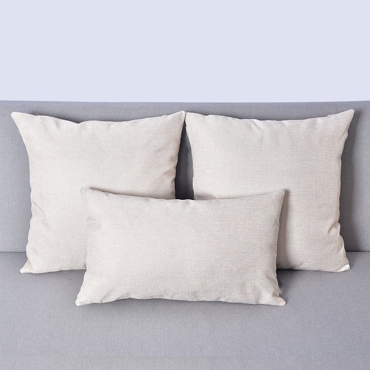 Wholesale Linen Polyester Blank Sublimation Pillow Decorative Square Throw Pillow Covers Cushion Case for Sofa Bedroom 16 Inch