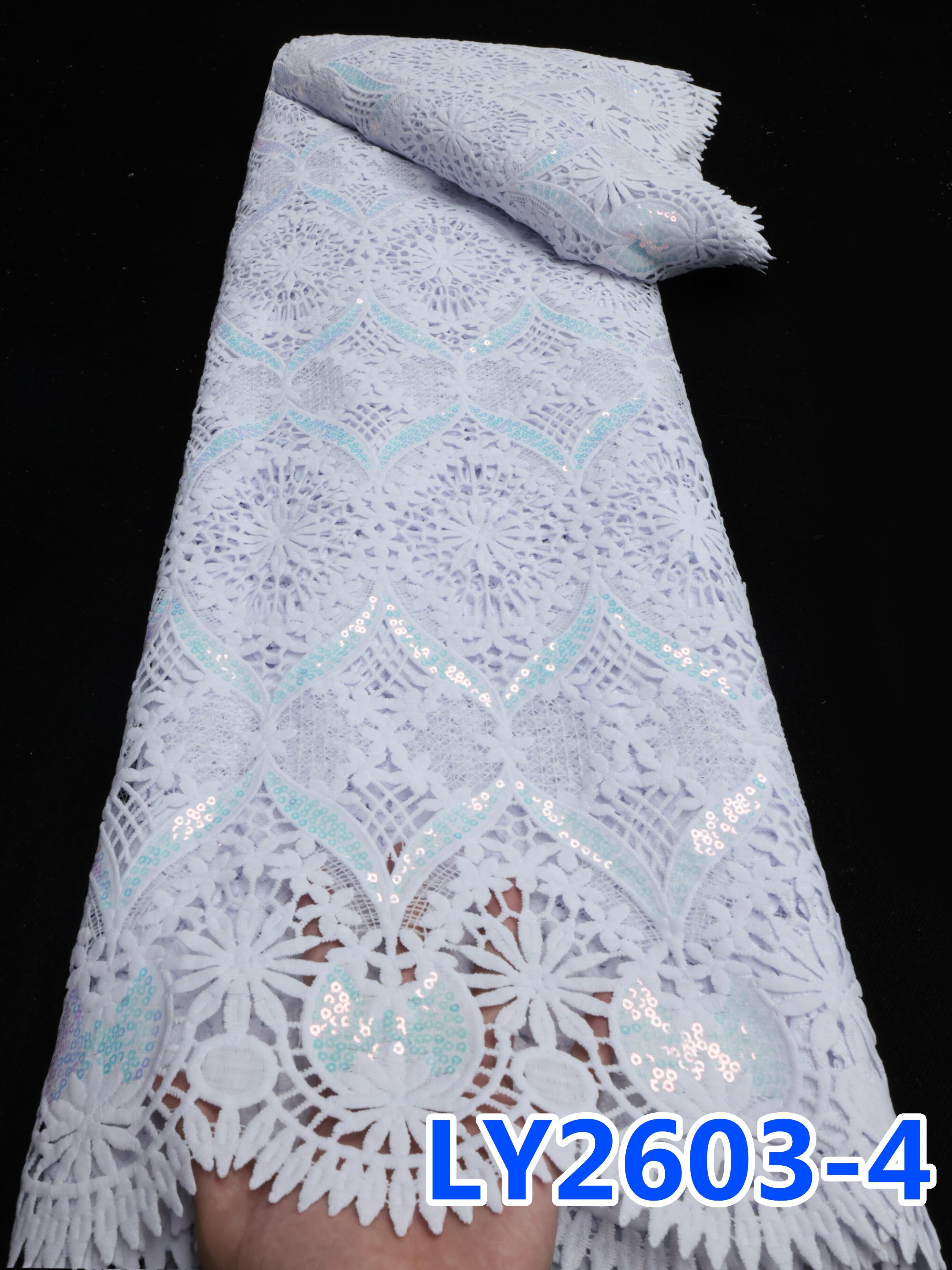 NI.AI 2024 Pure White Soft African Guipure Lace High Quality Plain Couple Cord Lace Cupion Fabric for Ladies Gentlemen Dress
