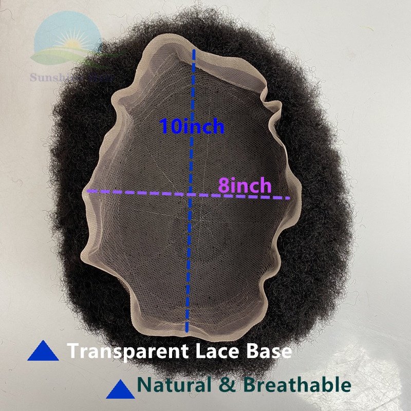 Stock Off Black Color Tight 4mm Curly Full Lace Men's Wig Brazilian Human Hair Replacement Afro Curl Toupee For Black Men
