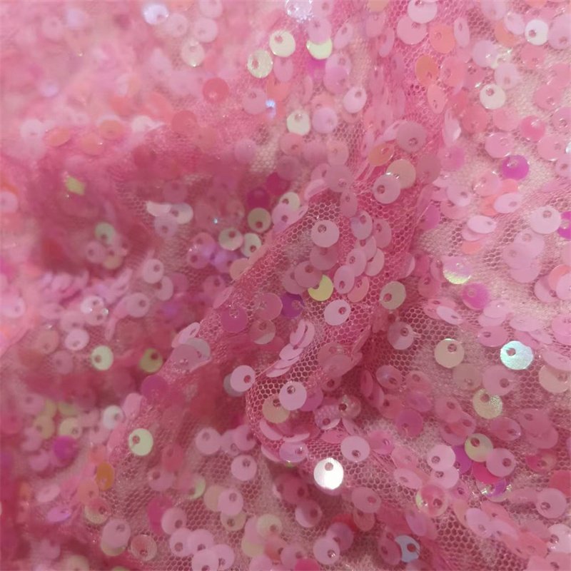 Party Wedding Decorations Multicolor Shimmer DIY Sequence Fabric Sparkly Mesh Embroidery Sequin Fabric for Bridal Dress