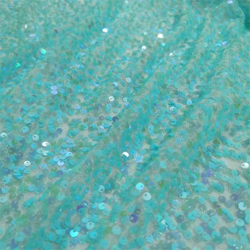 Party Wedding Decorations Multicolor Shimmer DIY Sequence Fabric Sparkly Mesh Embroidery Sequin Fabric for Bridal Dress