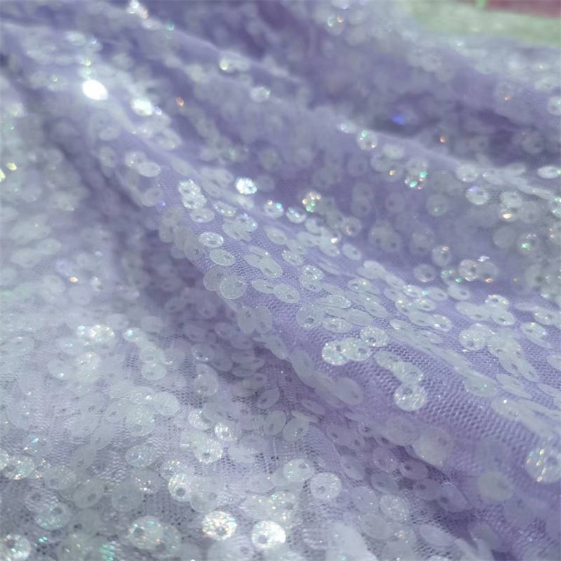 Party Wedding Decorations Multicolor Shimmer DIY Sequence Fabric Sparkly Mesh Embroidery Sequin Fabric for Bridal Dress