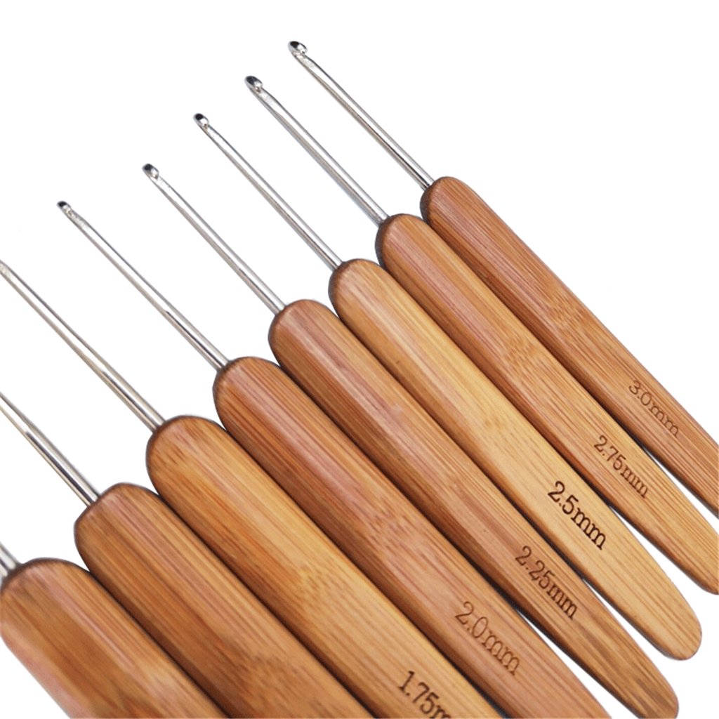 PUSELIFE Bamboo wooden Handle Double Head Braiding Accessories Dreadlocks Crochet Hooks Dreadlock Tools yarn Crochet Needle