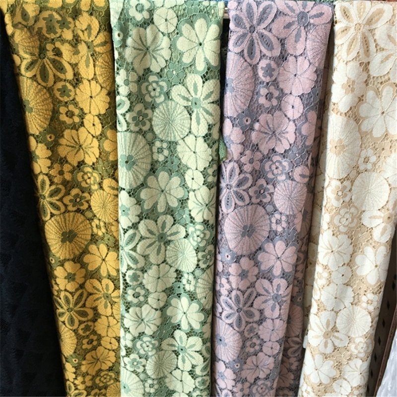 Lace Fabric Wedding Dress Nylon Cotton Guipure Embroidered Lace Fabric