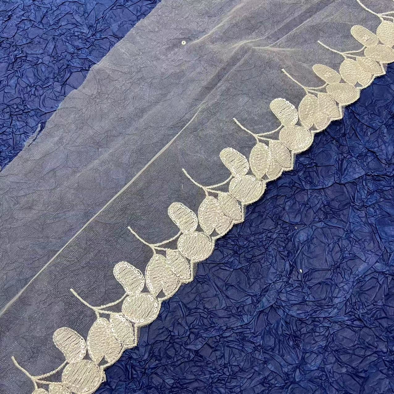 custom china factory price embroidery tulle fabric sequin lace trim for wedding dress