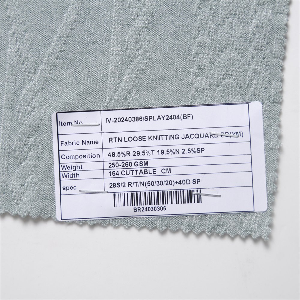High quality Knitting Jacquard Fabric Rayon Poly Nylon Spandex for sweater