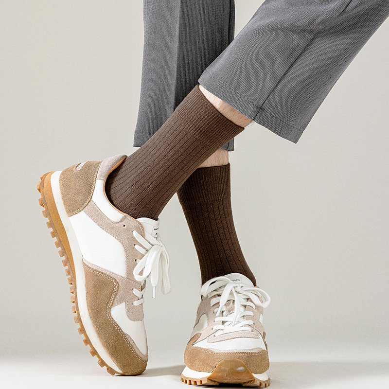 wholesale cotton ribbed socks thick custom solid color comfortable dress Winter warm socks