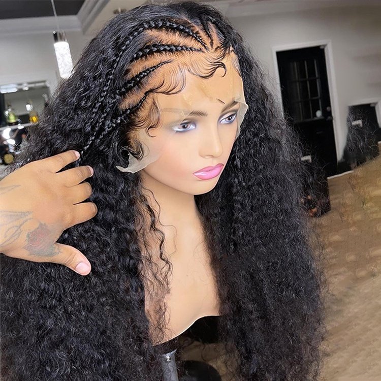 Brazilian Kinky Curly Wig Hd Lace,Preplucked Bleached Knots Human Hair Lace Wig For Women,100% Lace Front Wigs With Baby Hair