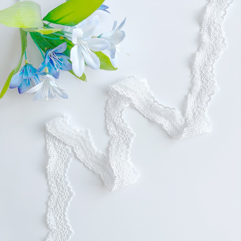 Factory Stock White 1-6cm Elastic Lace Fabric Embroidery Lace Trim Materials For clothing