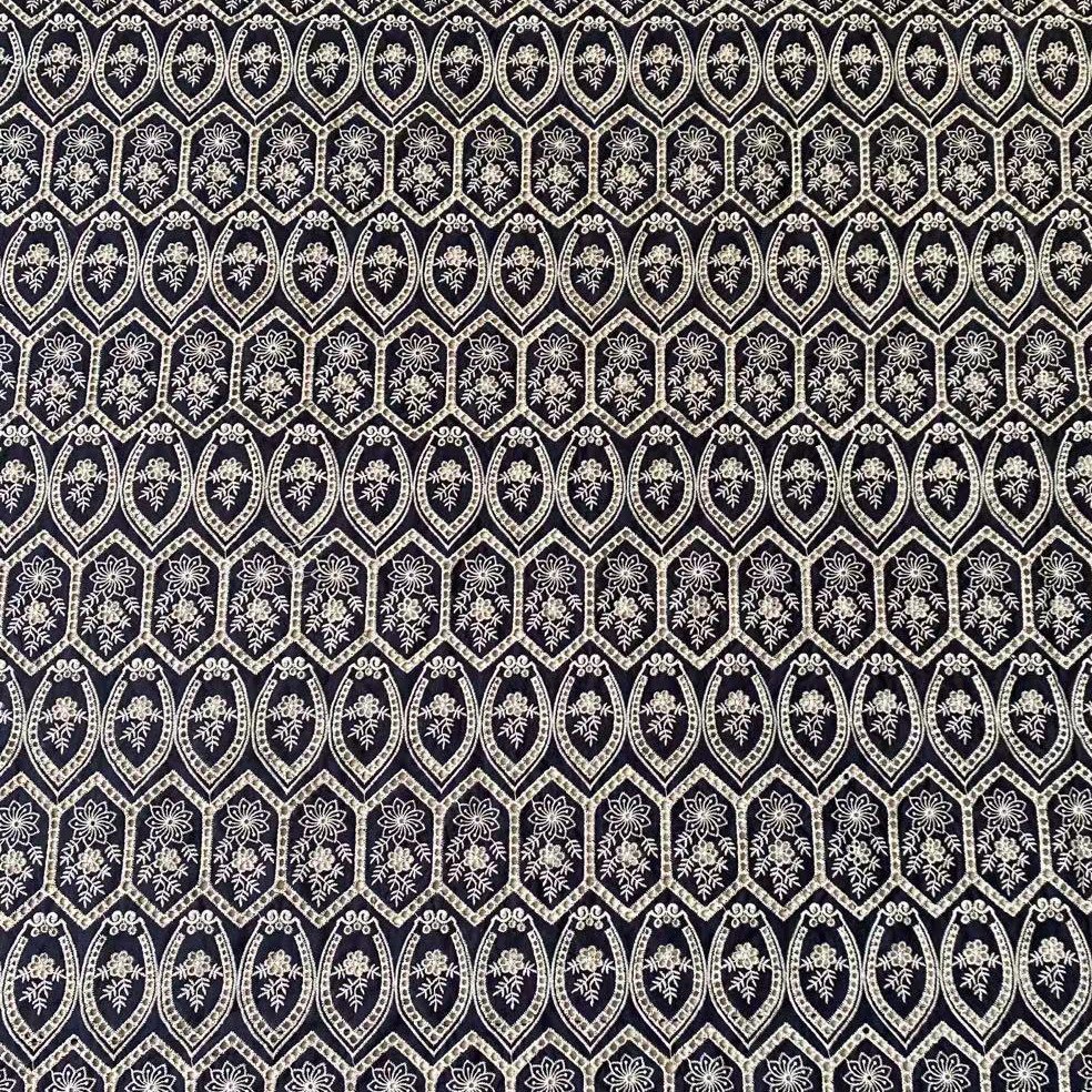 China Textile Custom Hollow Out Colour Fashion 100%Cotton Voile Eyelet Embroidery Fabrics For Women Dress