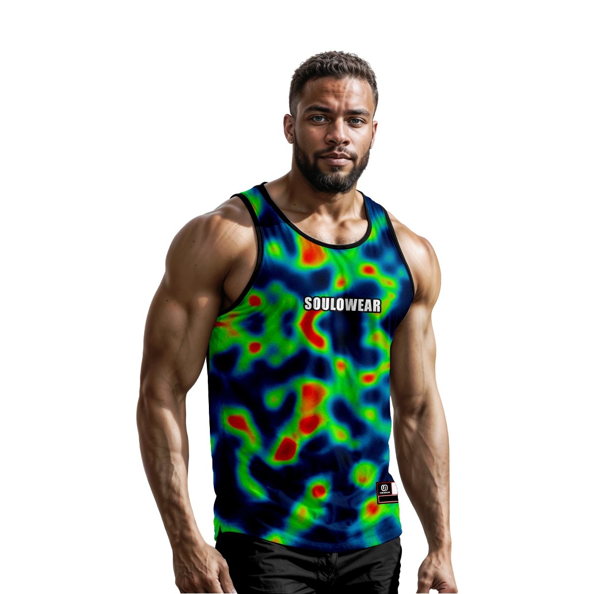 custom mens logo ribbed gym tank top heavyweight cotton muscle sleeveless running stringer fitness sports workout vest