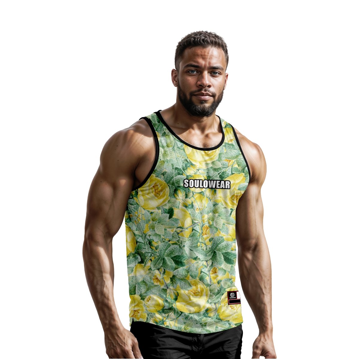 custom mens logo ribbed gym tank top heavyweight cotton muscle sleeveless running stringer fitness sports workout vest