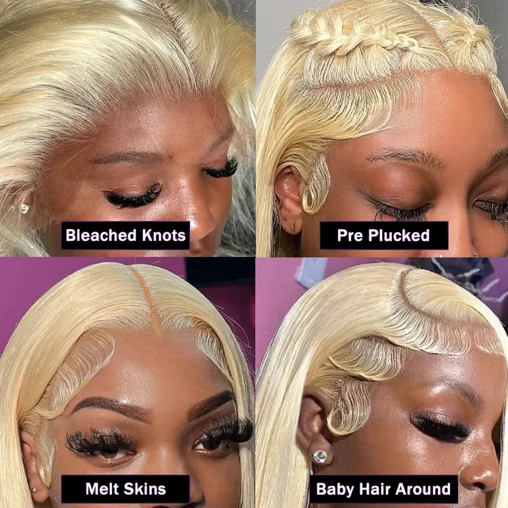 12A Raw Hair Blonde Peruvian Wig Lace Front 13X4 13X6 HD Transparent Full Lace Frontal 613 Human Hair Wig