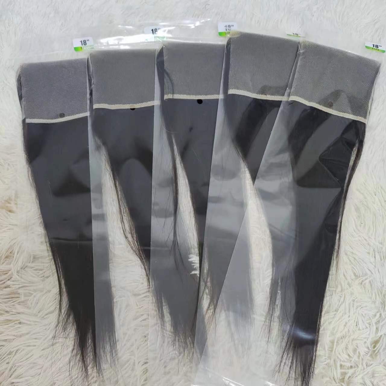 Letsfly 10PCS  Promotion 13x4 Lace Frontal Hair Closure 18inch 9A Virgin Human Hair Extension Lace Closure sales