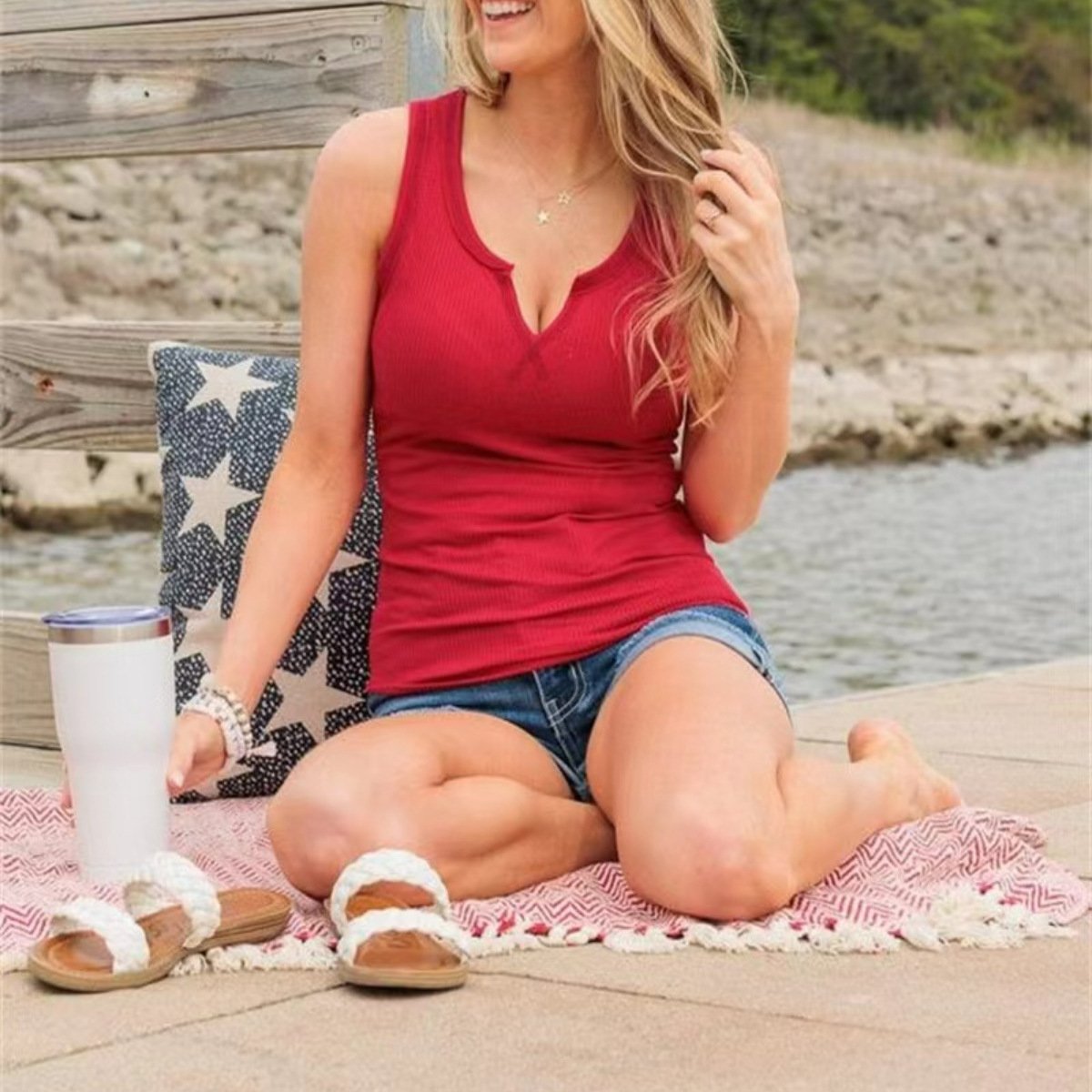 PASUXI Hot Sale Fashion Summer T Shirts Solid Sleeveless Ribbed Knit Slim Breathable Tank Top For Women