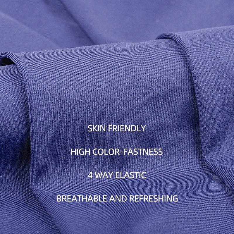 Stock 40D Nylon Double-Sided High Elastic Yoga Clothing Fabric Quick Dry Sharkskin Sports Fabric Skin-Friendly Spandex Dress Rib