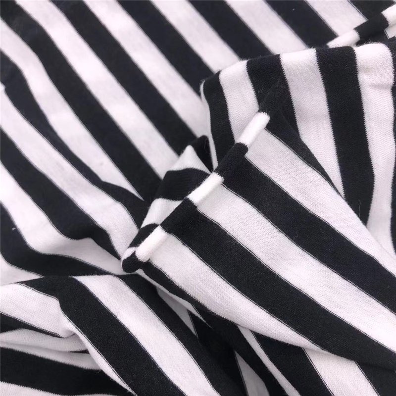 40S/1 100%Combed Cotton High Twist One And One S+Z Stripe Yarn Dyed Jersey French Terry Mercerized RIB Fleece Knitted Fabric