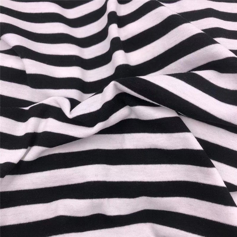 40S/1 100%Combed Cotton High Twist One And One S+Z Stripe Yarn Dyed Jersey French Terry Mercerized RIB Fleece Knitted Fabric